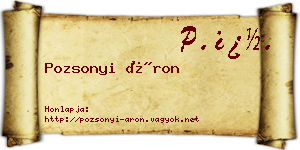 Pozsonyi Áron névjegykártya