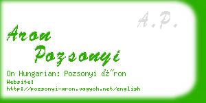 aron pozsonyi business card